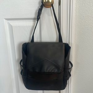 Organizer bag black pockets compartments pockets adjustable strap zipper…